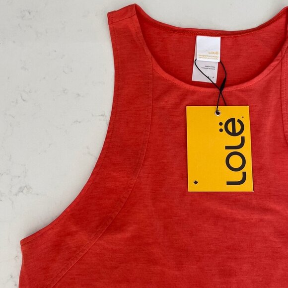Lole Performance Wool Racer Back Hi Low Tank Top Paprika Orange Sz S NWT - Picture 5 of 13